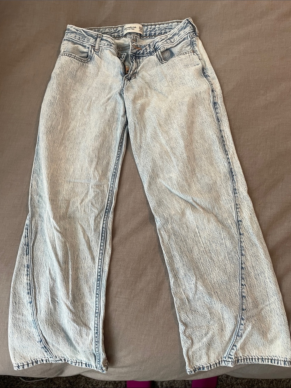 abercrombie kids Light Blue Wide Leg Jeans size 13/14 short